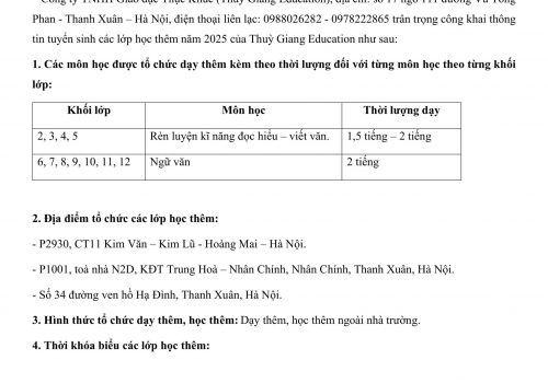 CÔNG KHAI THÔNG TIN VỀ TUYỂN SINH CÁC KHOÁ HỌC THÊM TẠI TGE-hình ảnh-0