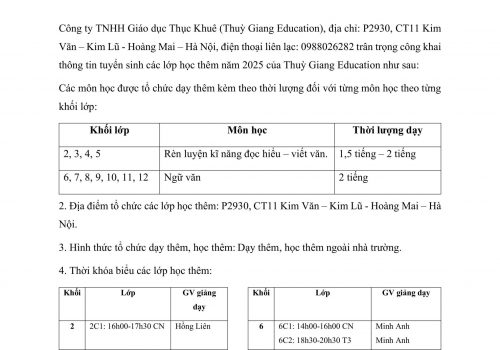 CÔNG KHAI THÔNG TIN VỀ TUYỂN SINH CÁC KHOÁ HỌC THÊM TẠI TGE-hình ảnh-0